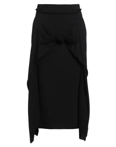 Yohji Yamamoto Woman Midi Skirt Black Size 2 Cotton