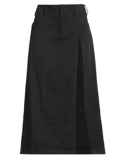 Yohji Yamamoto Woman Midi Skirt Black Size 2 Cotton