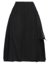 Yohji Yamamoto Woman Midi Skirt Black Size 2 Wool