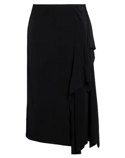 Yohji Yamamoto Woman Midi Skirt Black Size 3 Triacetate, Polyester