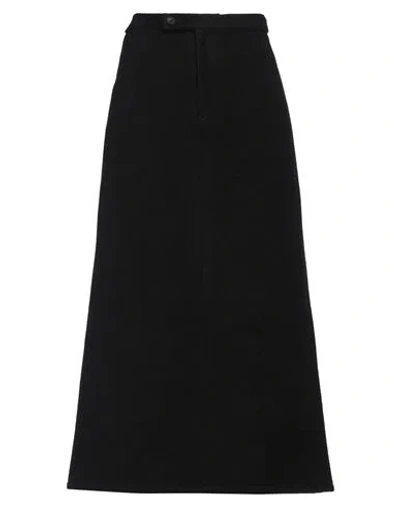 Yohji Yamamoto Woman Midi Skirt Black Size 3 Wool, Polyester, Nylon, Acrylic