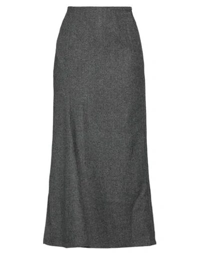 Yohji Yamamoto Woman Midi Skirt Grey Size 2 Wool, Polyester, Nylon, Acrylic