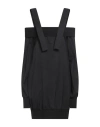 Yohji Yamamoto Woman Mini Dress Black Size 2 Wool, Cotton, Cellulose, Polyurethane In Black