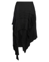 Yohji Yamamoto Asymmetric Multi Layer Skirt With Pleated Detail In Black