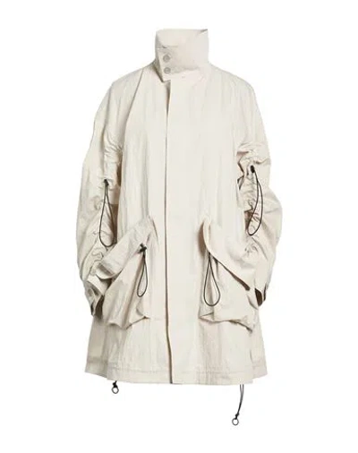 Yohji Yamamoto Woman Overcoat & Trench Coat Beige Size 2 Cotton, Nylon In Gray