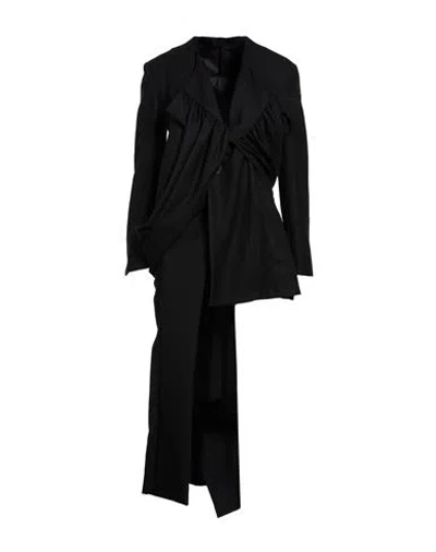 Yohji Yamamoto Woman Overcoat & Trench Coat Black Size 1 Wool