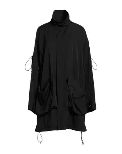 Yohji Yamamoto Woman Overcoat & Trench Coat Black Size 2 Wool