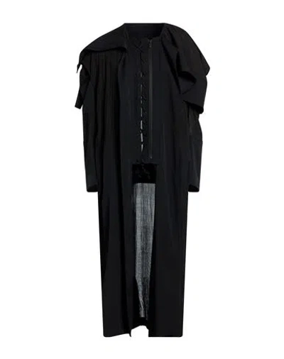 Yohji Yamamoto Woman Overcoat & Trench Coat Black Size 2 Wool, Rayon