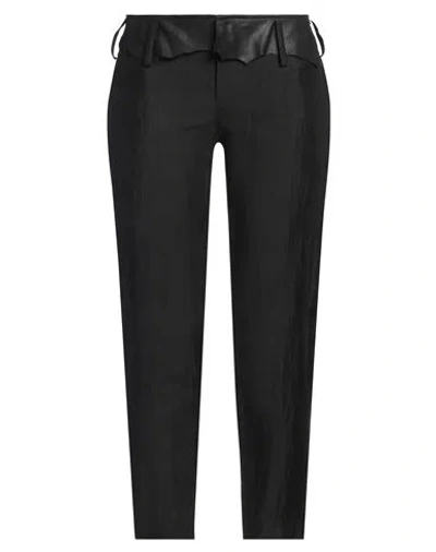 Yohji Yamamoto Woman Pants Black Size 2 Ramie, Cupro, Linen, Cotton, Leather