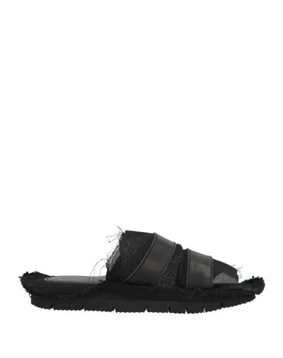 Yohji Yamamoto Woman Sandals Black Size 5 Leather, Textile Fibers