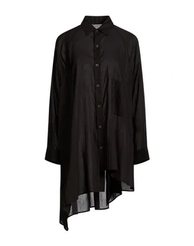 Yohji Yamamoto Woman Shirt Black Size 2 Cellulose In Brown