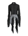 Yohji Yamamoto Woman Shirt Black Size 2 Cotton, Silk In Black