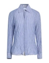 Yohji Yamamoto Woman Shirt Blue Size 1 Tencel, Cotton, Polyurethane In Blue