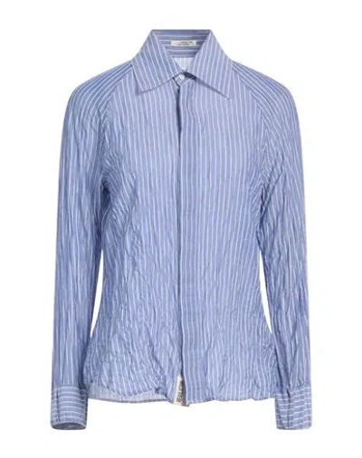 Yohji Yamamoto Woman Shirt Blue Size 1 Tencel, Cotton, Polyurethane