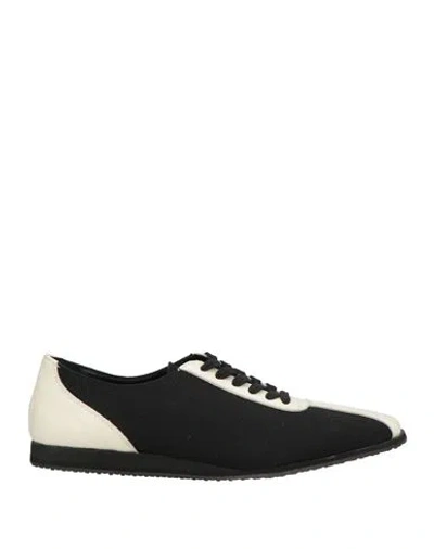 Yohji Yamamoto Woman Sneakers Black Size 6 Cotton, Leather
