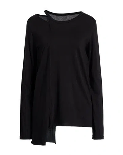 Yohji Yamamoto Woman T-shirt Black Size 2 Cotton