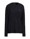 Yohji Yamamoto Woman T-shirt Black Size 4 Polyester, Cotton In Blue