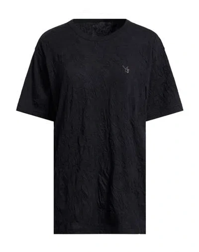 Yohji Yamamoto Woman T-shirt Black Size 4 Polyester, Cotton