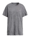 Yohji Yamamoto Woman T-shirt Grey Size 4 Polyester, Cotton In Gray