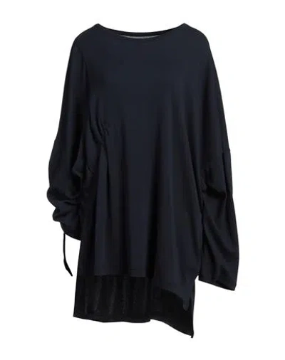 Yohji Yamamoto Woman T-shirt Navy Size 2 Cotton, Cupro