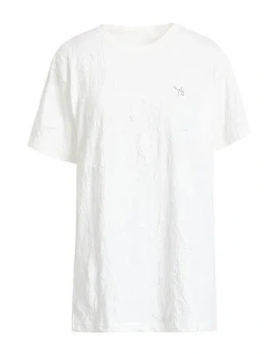 Yohji Yamamoto Woman T-shirt White Size 4 Polyester, Cotton