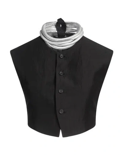 Yohji Yamamoto Detachable-collar Twill Vest In Black