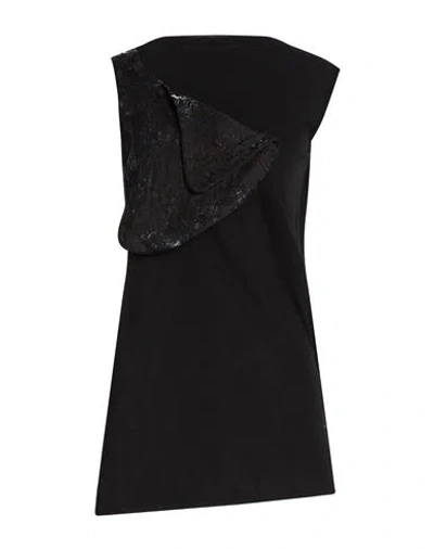 Yohji Yamamoto Woman Top Black Size 2 Cotton, Rayon, Nylon