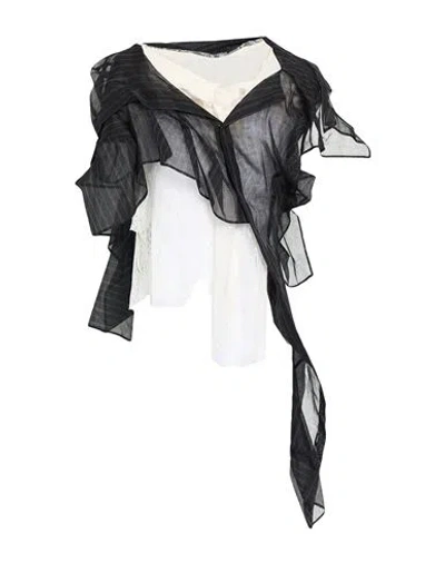 Yohji Yamamoto Woman Top Cream Size 1 Cotton, Silk, Nylon, Rayon In White