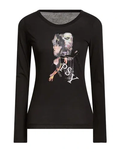 Yohji Yamamoto Woman T-shirt Black Size 2 Cotton