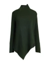 Yohji Yamamoto Woman Turtleneck Green Size 2 Wool, Acrylic In Black