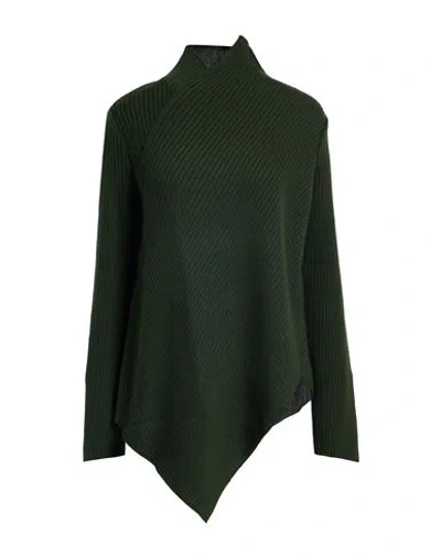 Yohji Yamamoto Woman Turtleneck Green Size 2 Wool, Acrylic In Black