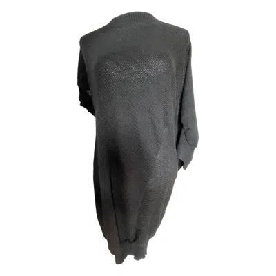 Pre-owned Yohji Yamamoto Women's Asymmetrical Wool Sweater Dress Size 3 Italy In Black