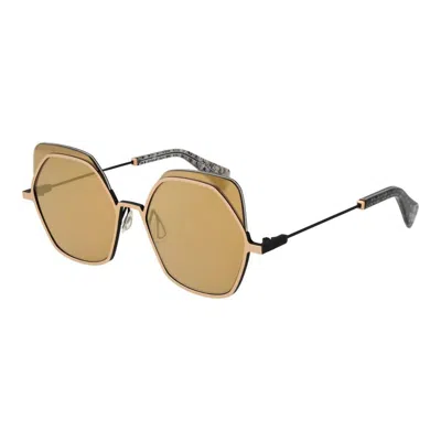 Yohji Yamamoto Women's Geometric Sunglasses In Gold