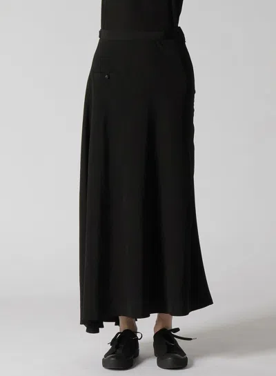 Yohji Yamamoto Women Piping Pocket Unbalance Skirt In Black
