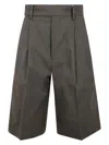 Yohji Yamamoto Women's R-4tuck Short Pants In Brown