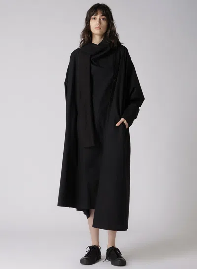 Yohji Yamamoto Women Stole Detail Draped Dress In Black