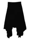 Yohji Yamamoto Wool Asymmetric Skirt In Black