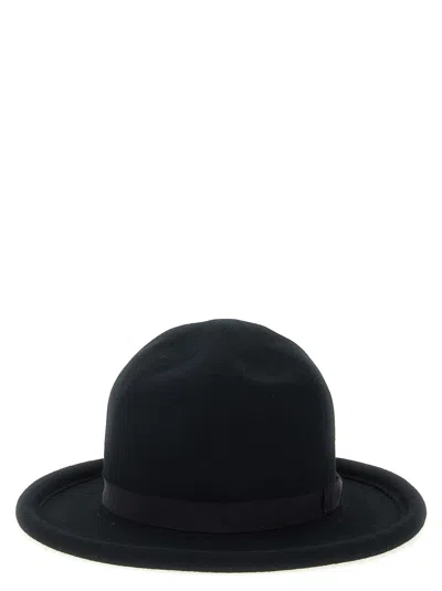 YOHJI YAMAMOTO WOOL B TUBE BRIM PLAIN MTN HATS BLACK