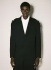 Yohji Yamamoto Single-breasted Blazer With Strap Detail In Black