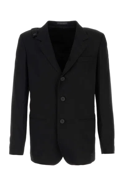 Yohji Yamamoto Wool Blazer With Cupro Lining In Black