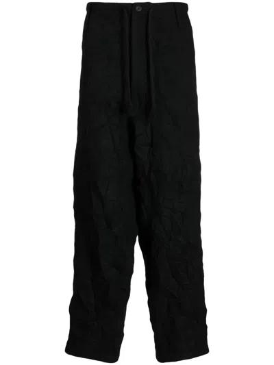 Yohji Yamamoto Wool-blend Trousers In Black