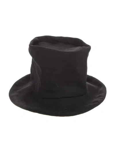 Pre-owned Yohji Yamamoto Wool Bucket Hat In Black