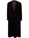 Yohji Yamamoto Wool Coat In Black