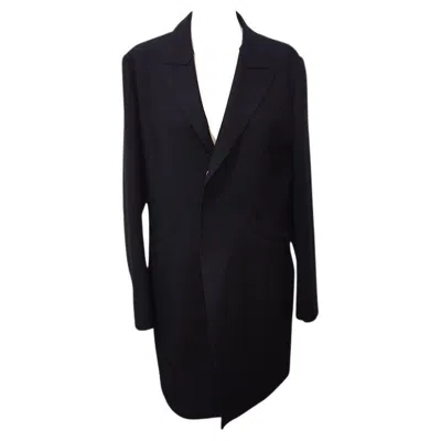 Pre-owned Yohji Yamamoto Wool Coat Size M In Black