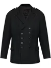 Yohji Yamamoto Wool Double-breasted Blazer In 黑色