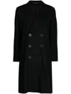 Yohji Yamamoto Wool Double-breasted Coat In Black