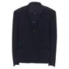 Yohji Yamamoto Wool Double Collar Deconstructed Blazer In Black