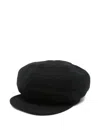 Yohji Yamamoto Wool Flat-top Cap In Black