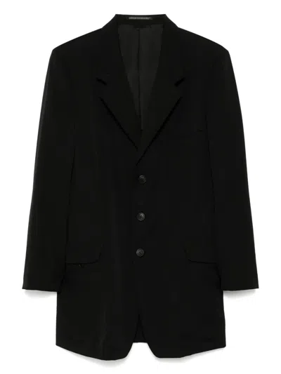 Yohji Yamamoto Wool Gabardine Blazer In Black