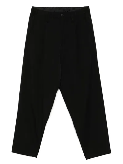 Yohji Yamamoto Wool Gabardine Trousers In Black
